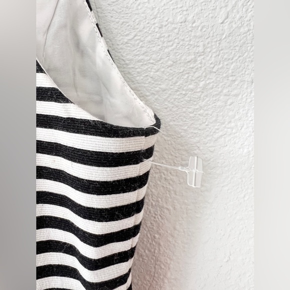 Kate Spade Saturday Let Loose Dress Fit Flare Black White Stripe Size 0 - Picture 8 of 12